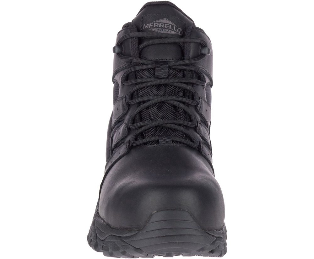 Kozaki Merrell Damskie Czarne - Moab 2 Mid Tactical Response Waterproof Comp Toe Work - 129086-ZIR